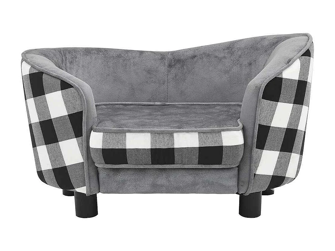 Divano per cani grigio 68x38x38 cm peluche