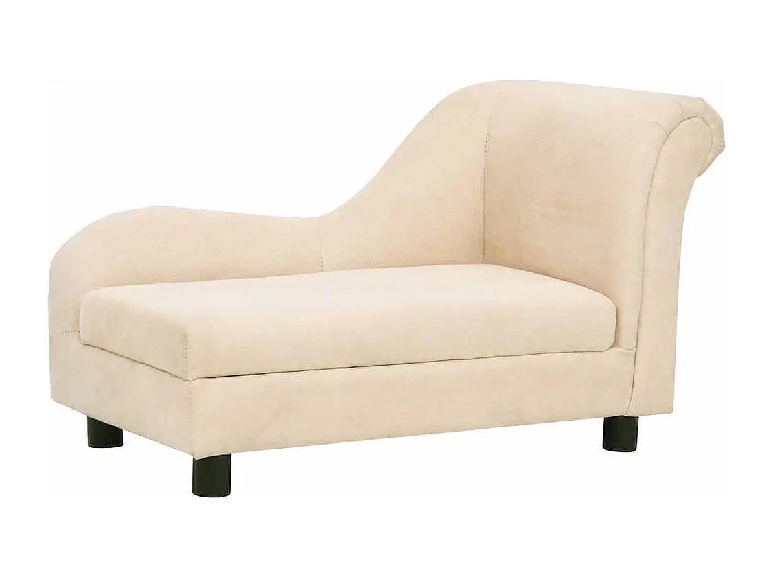 Canapé pour chien avec oreiller Crème 83x44x44 cm Peluche