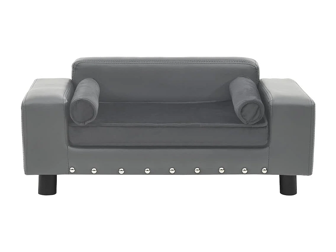 Canapé pour chien Gris 81x43x31 cm Peluche et similicuir