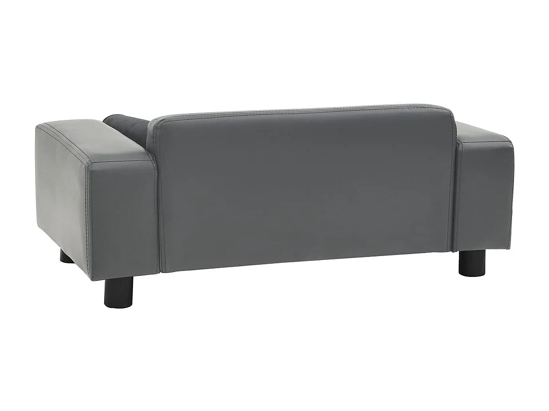 Canapé pour chien Gris 81x43x31 cm Peluche et similicuir