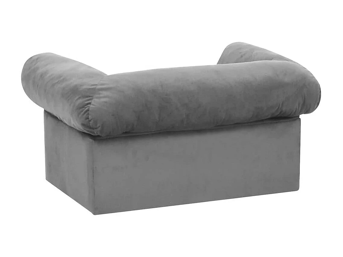 Divano per cani con cassetto Grigio 75x50x38 cm Peluche