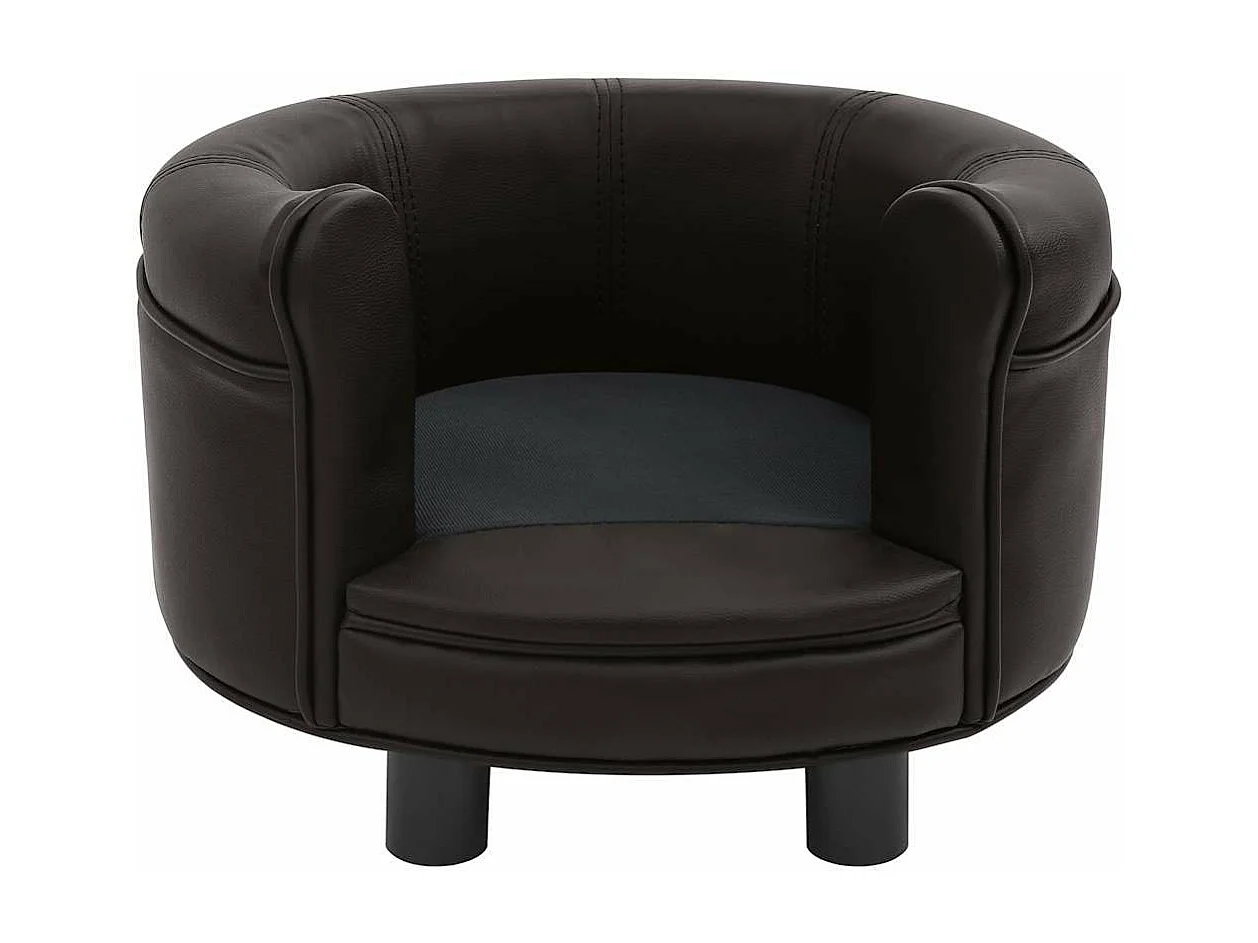 Canapé pour chien Marron 48x48x32 cm Peluche et similicuir