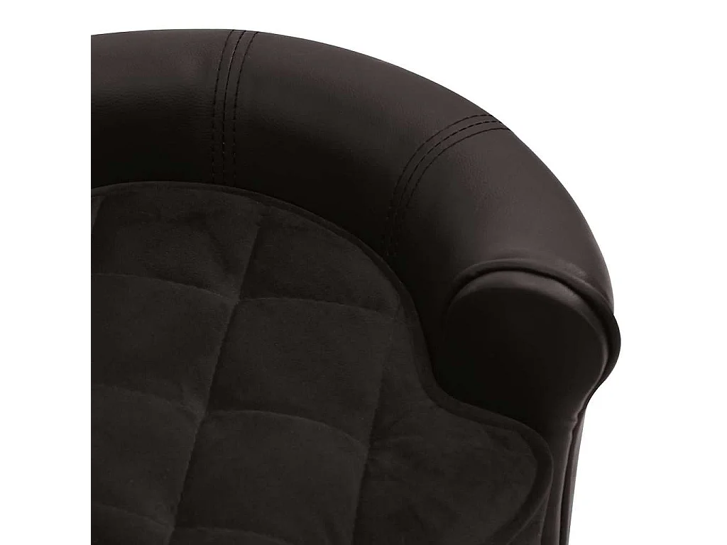 Canapé pour chien Marron 48x48x32 cm Peluche et similicuir