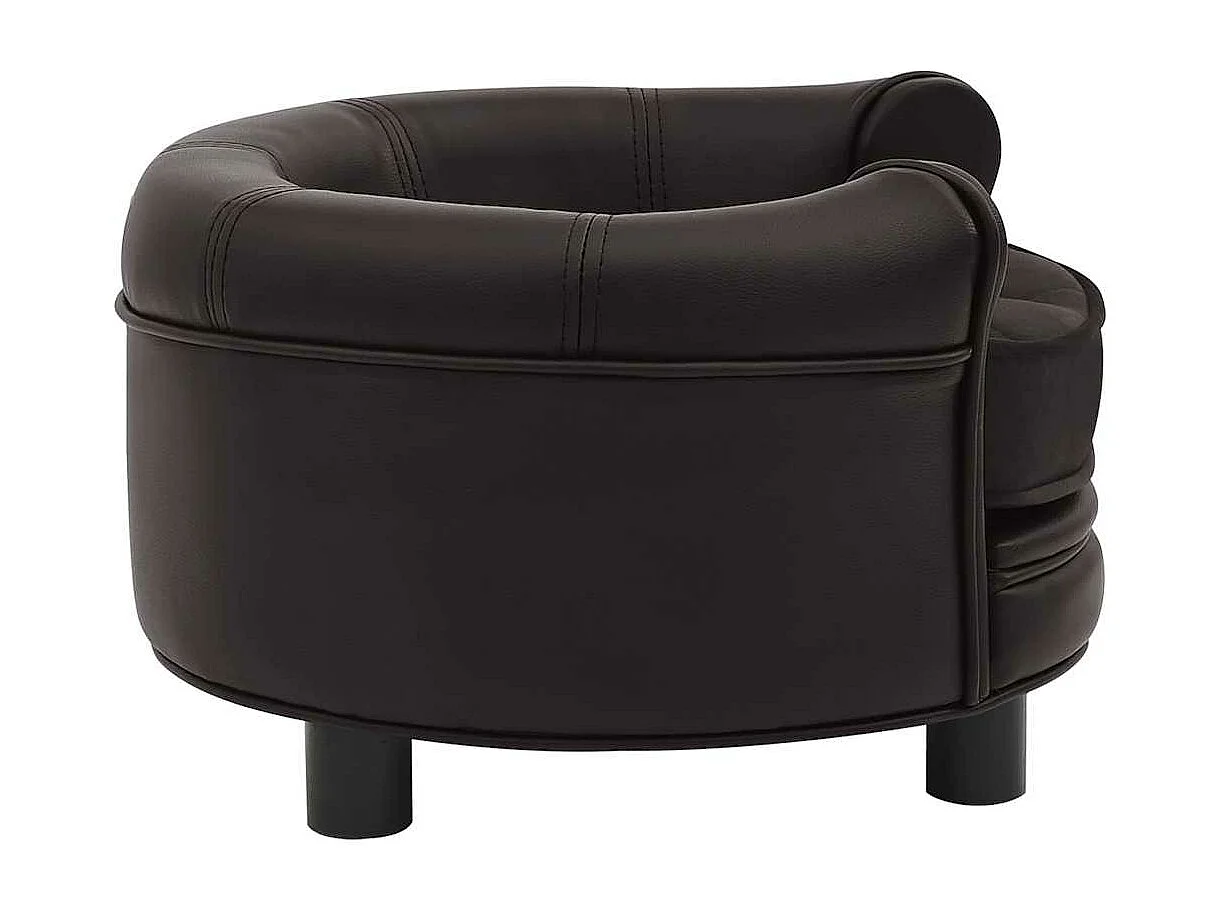Braunes Hundesofa 48x48x32 cm Plüsch und Kunstleder