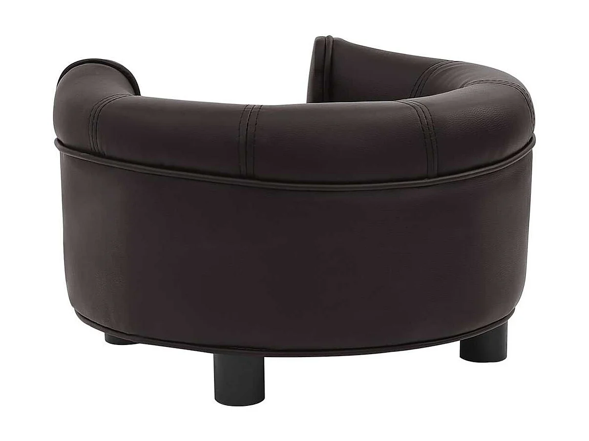 Braunes Hundesofa 48x48x32 cm Plüsch und Kunstleder