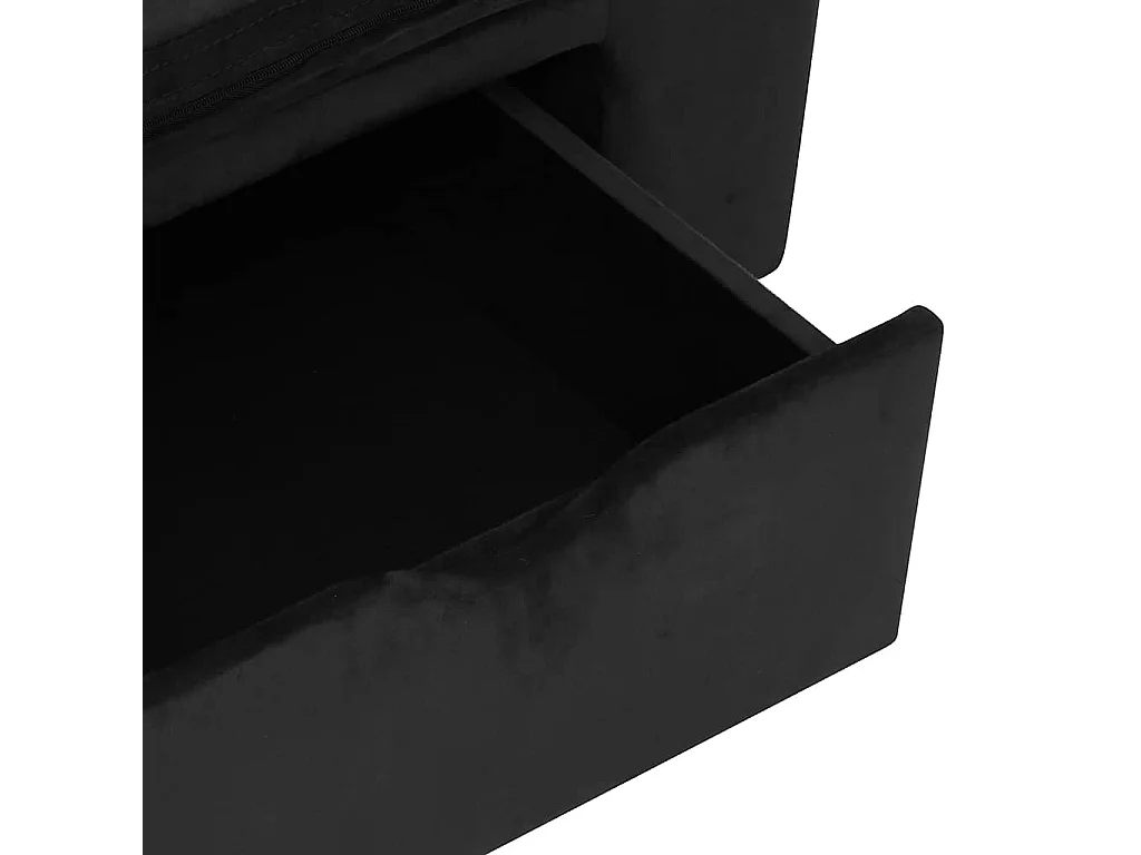 Canapé pour chien avec tiroir Noir 75x50x38 cm Peluche
