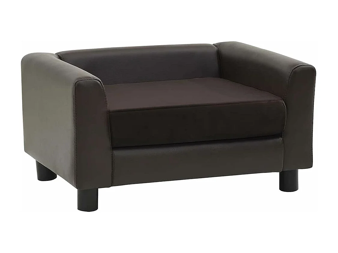 Canapé pour chien Marron 60x43x30 cm Peluche et similicuir