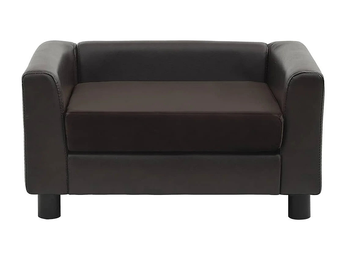 Canapé pour chien Marron 60x43x30 cm Peluche et similicuir