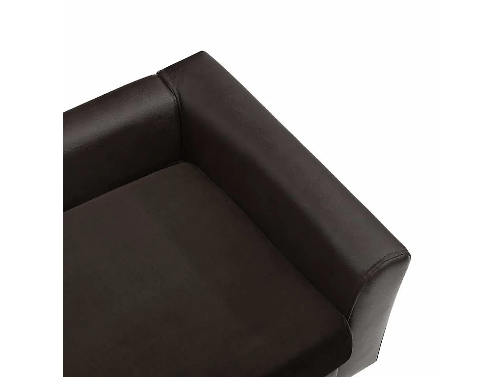 Canapé pour chien Marron 60x43x30 cm Peluche et similicuir