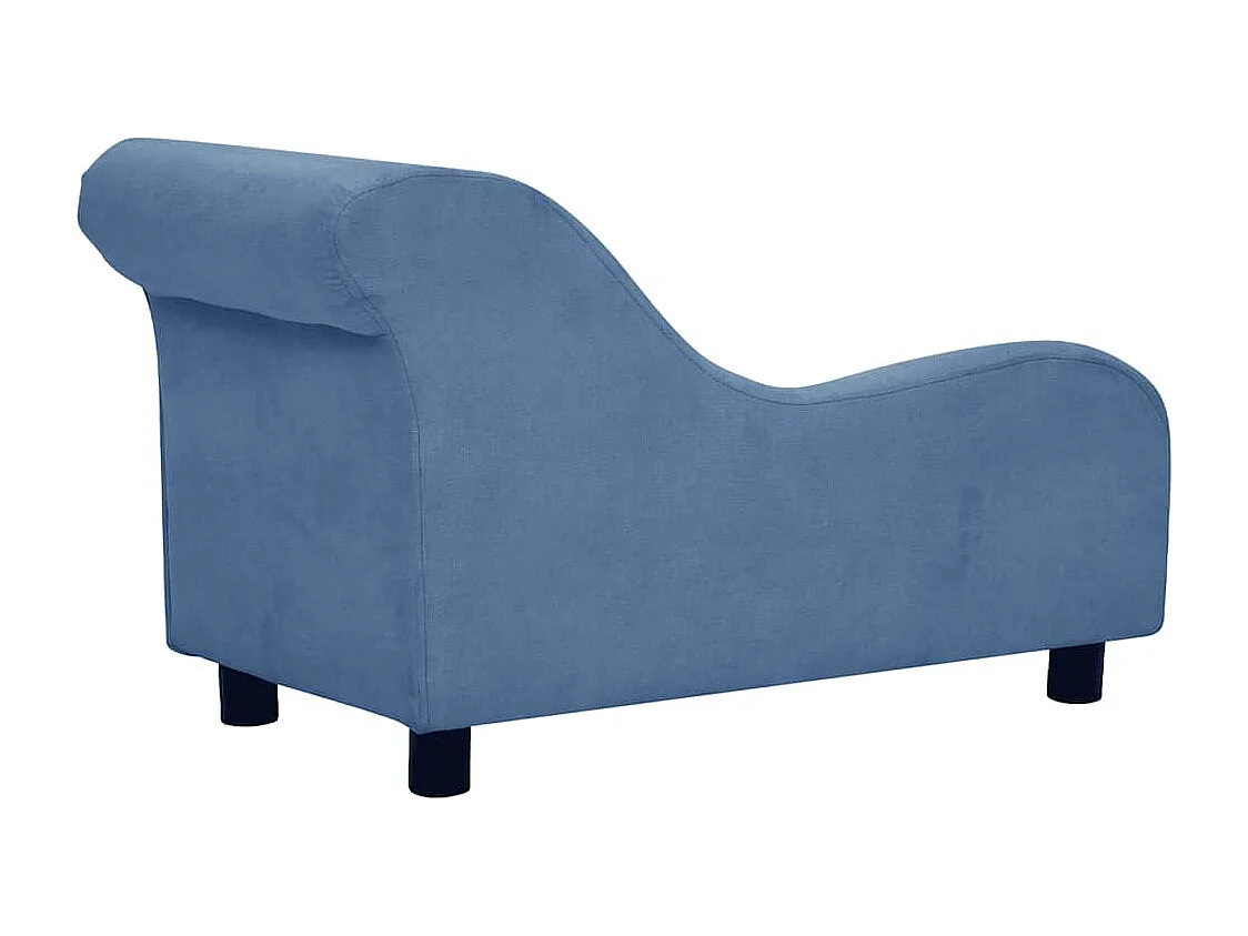 Divano per cani con cuscino blu 83x44x44 cm peluche