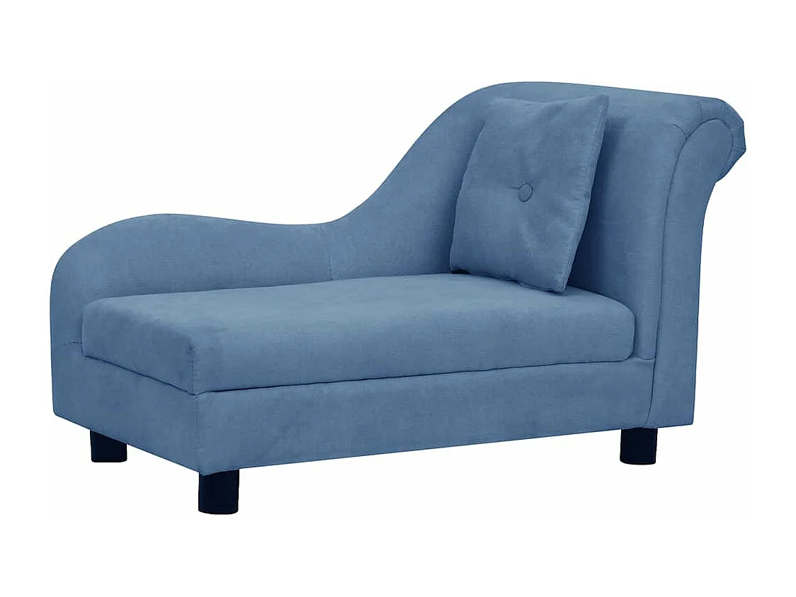 Canapé pour chien avec oreiller Bleu 83x44x44 cm Peluche