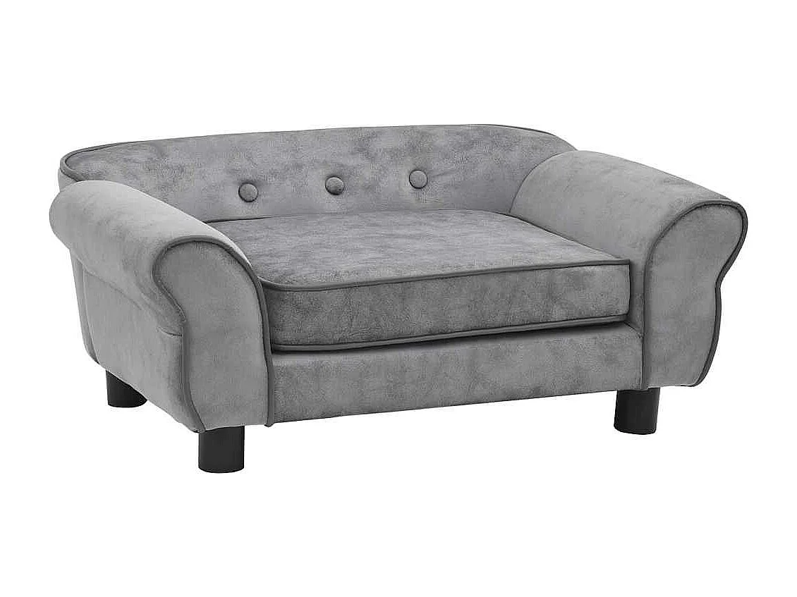 Divano per cani grigio 72x45x30 cm peluche