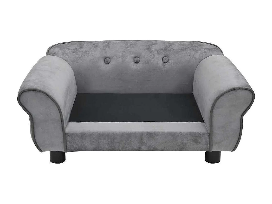 Canapé pour chien Gris 72x45x30 cm Peluche