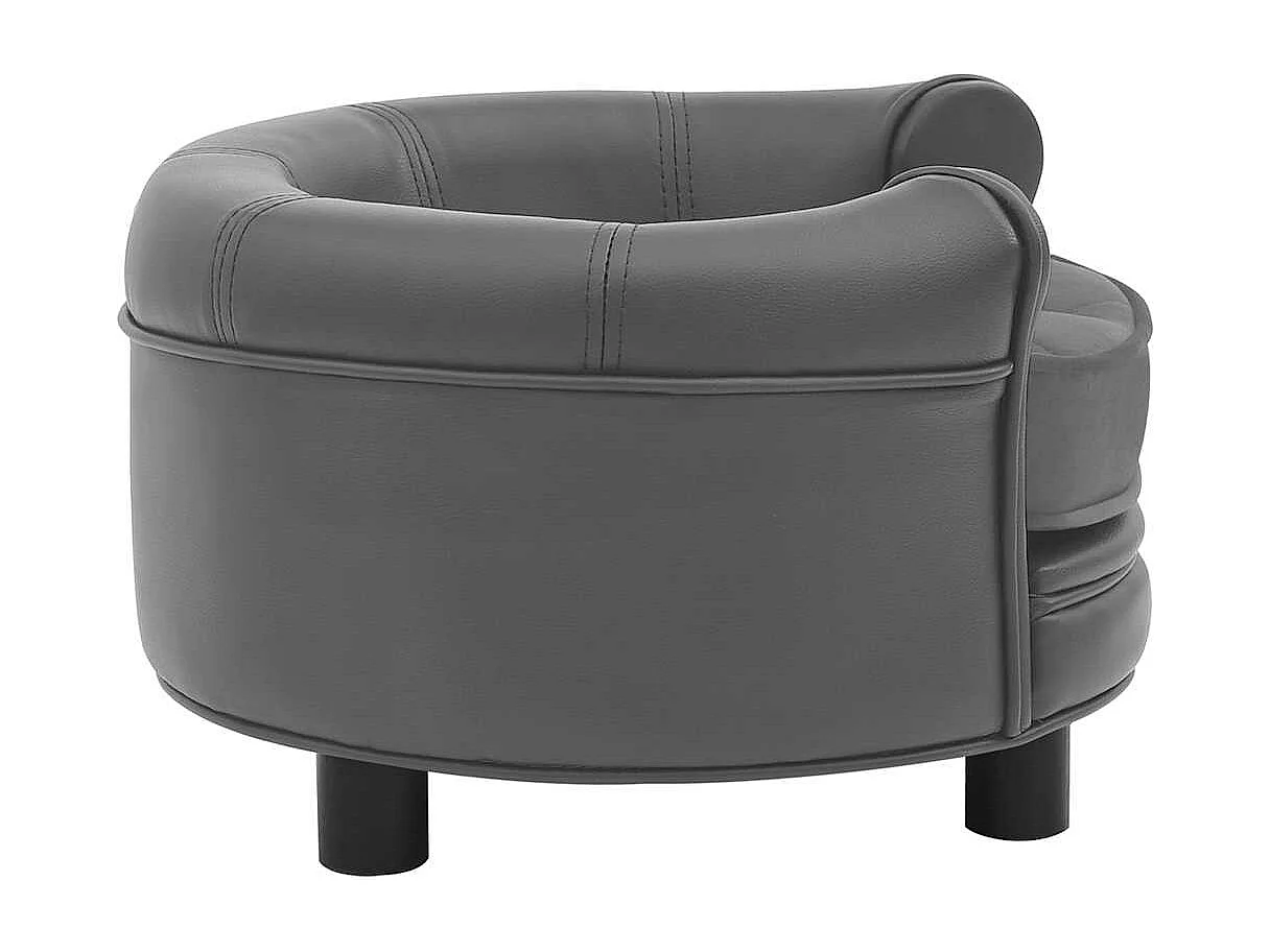 Canapé pour chien Gris 48x48x32 cm Peluche et similicuir