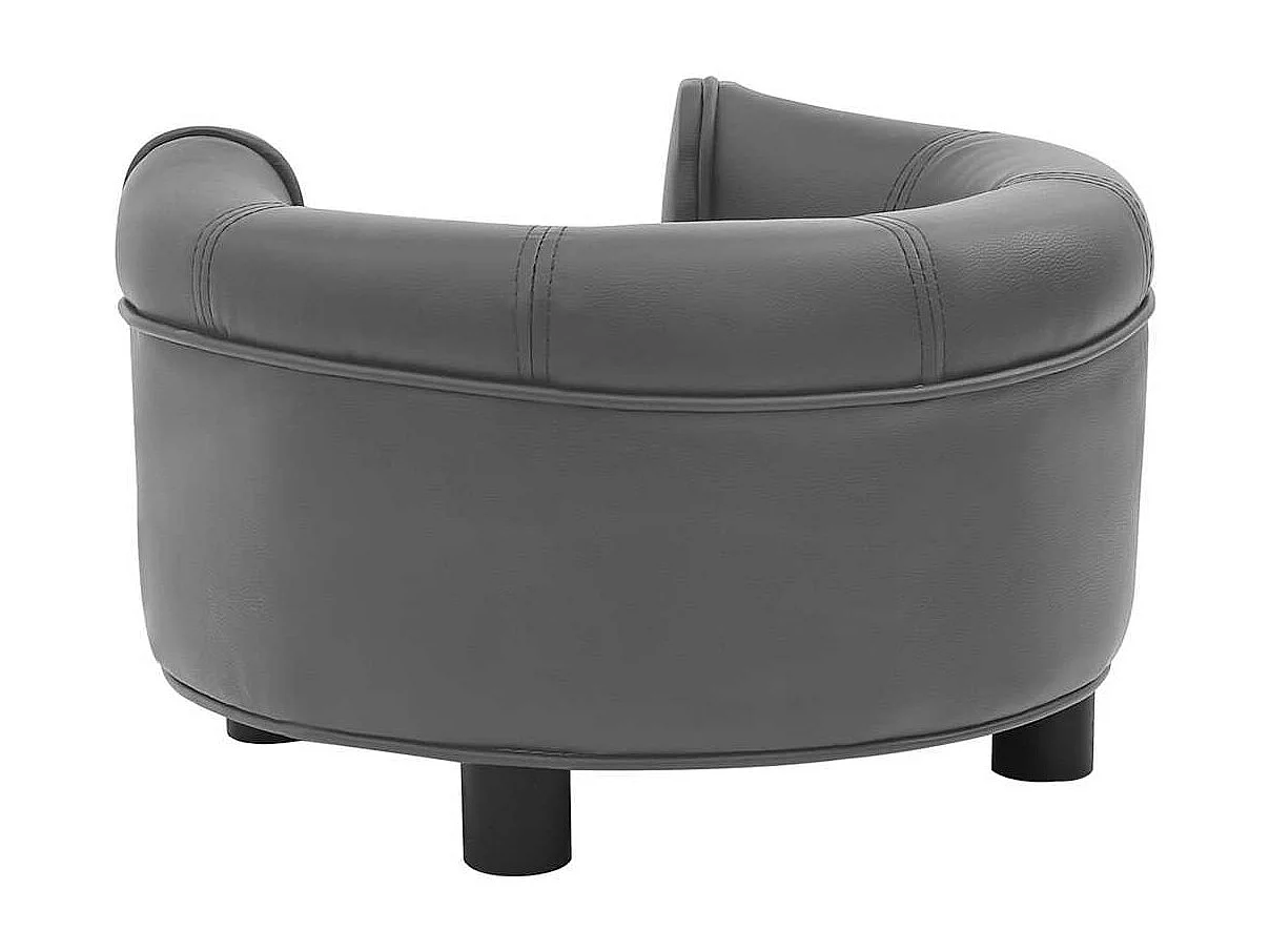 Canapé pour chien Gris 48x48x32 cm Peluche et similicuir