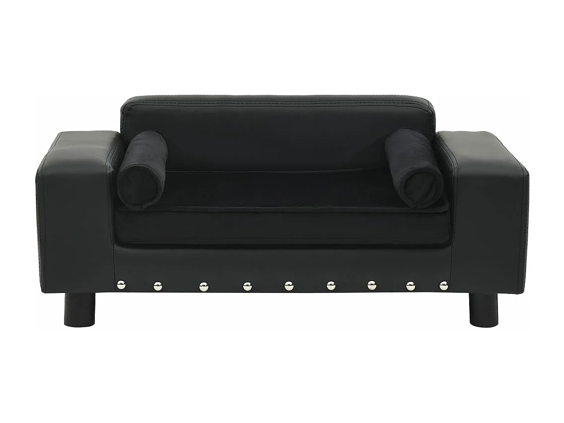 Divano per cani nero 81x43x31 cm in peluche e similpelle