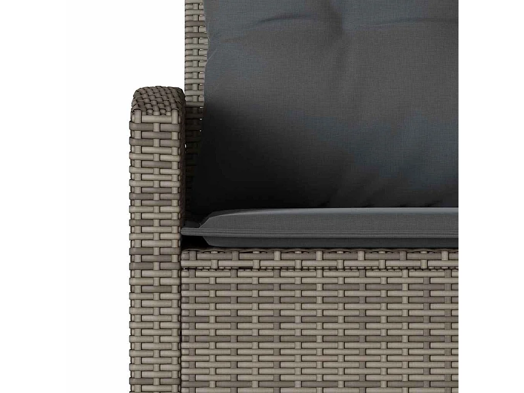 Sofás en forma de L con cojines de mimbre de resina gris