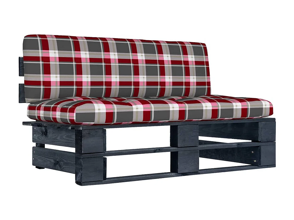 Sofá central preto palete de jardim madeira de pinho impregnada