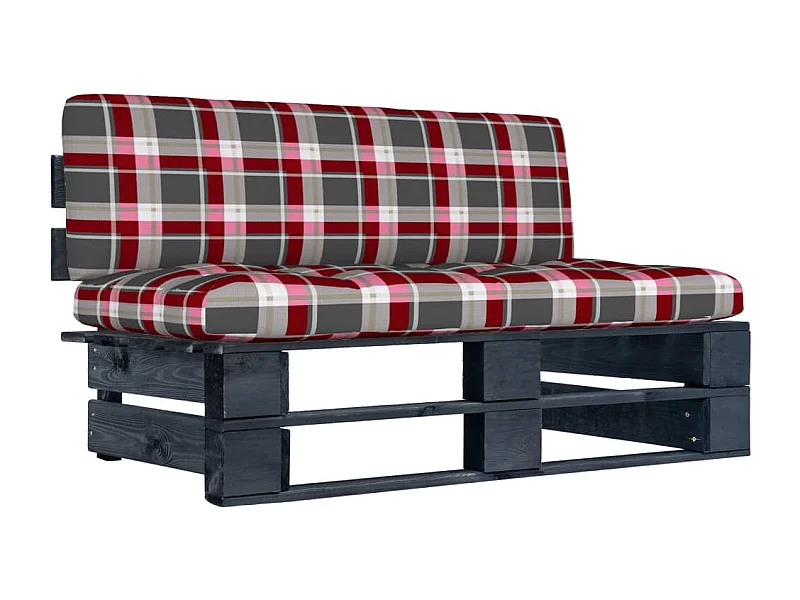 Sofá central preto palete de jardim madeira de pinho impregnada