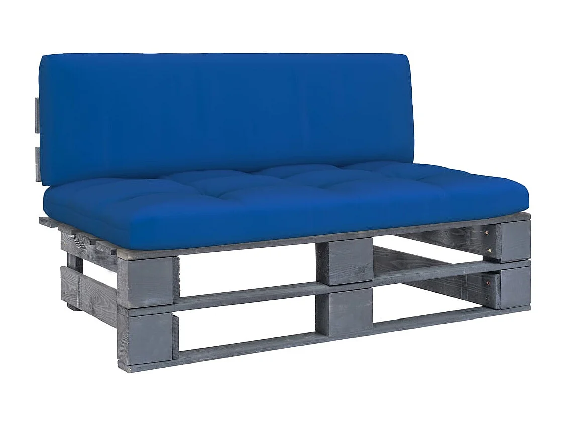 Canapé central palette de jardin Gris Bois de pin imprégné