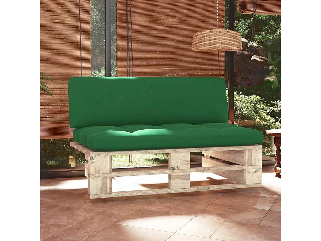 Canapé central palette de jardin bois de pin imprégné