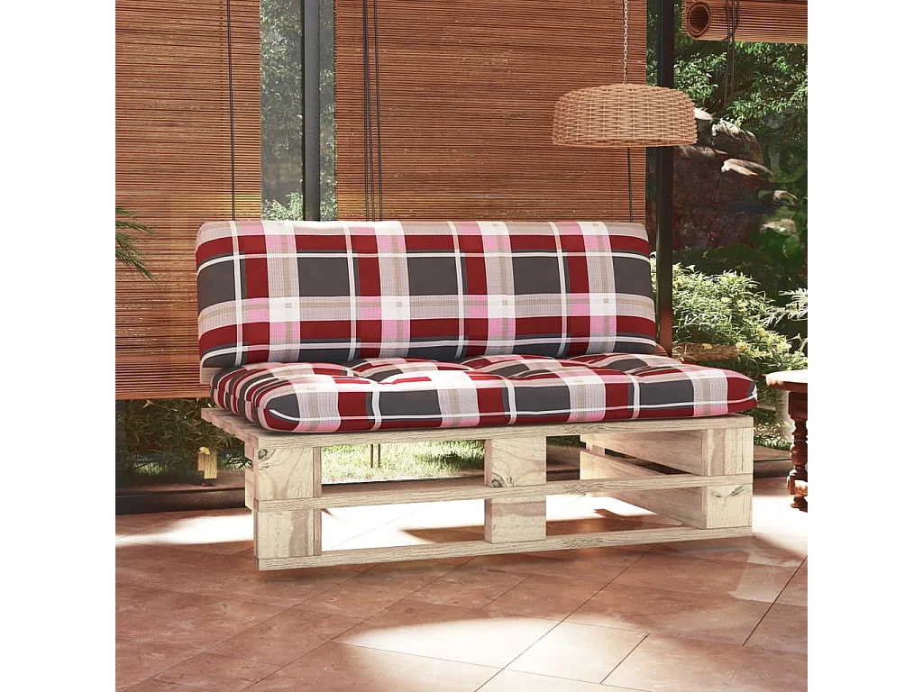 Canapé central palette de jardin bois de pin imprégné