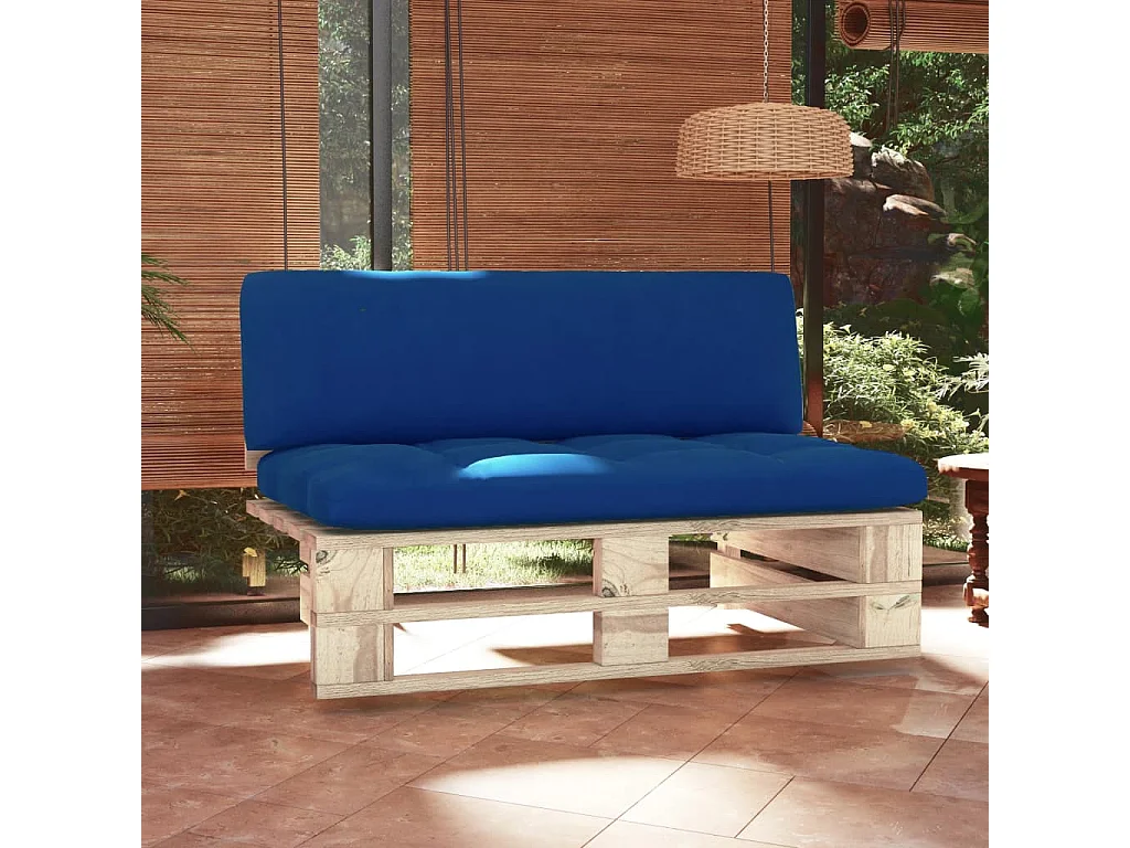 Canapé central palette de jardin bois de pin imprégné