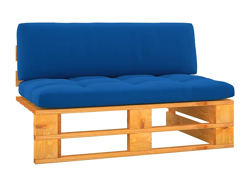 Divano centrale in pallet da giardino color miele, legno di pino impregnato