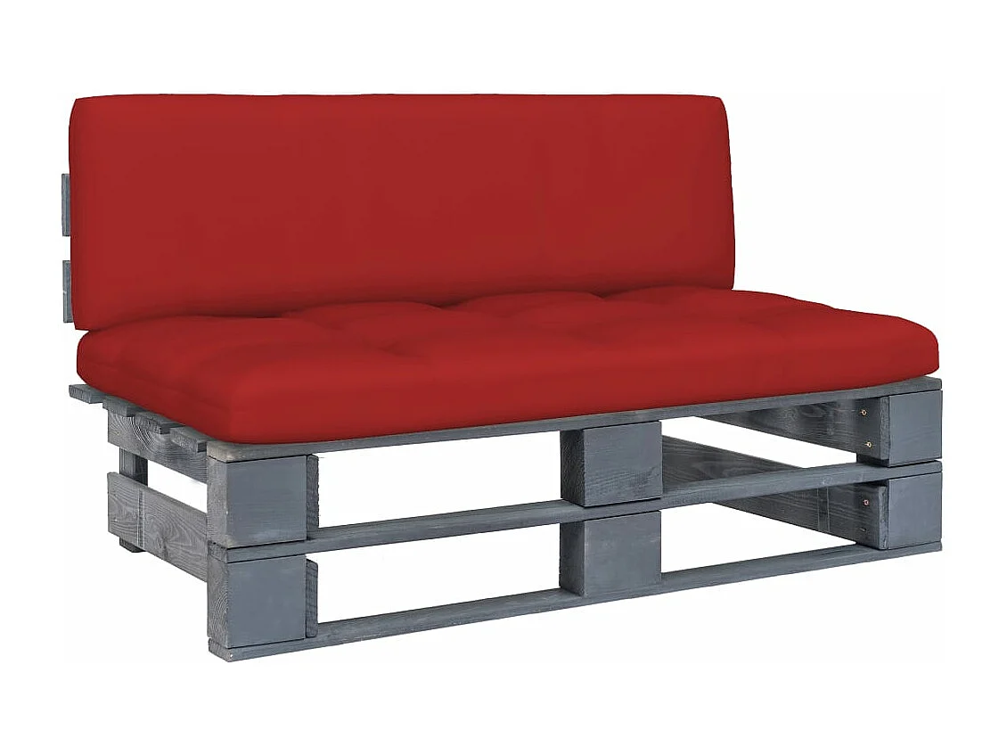 Divano centrale da giardino in pallet Grigio Legno di pino impregnato