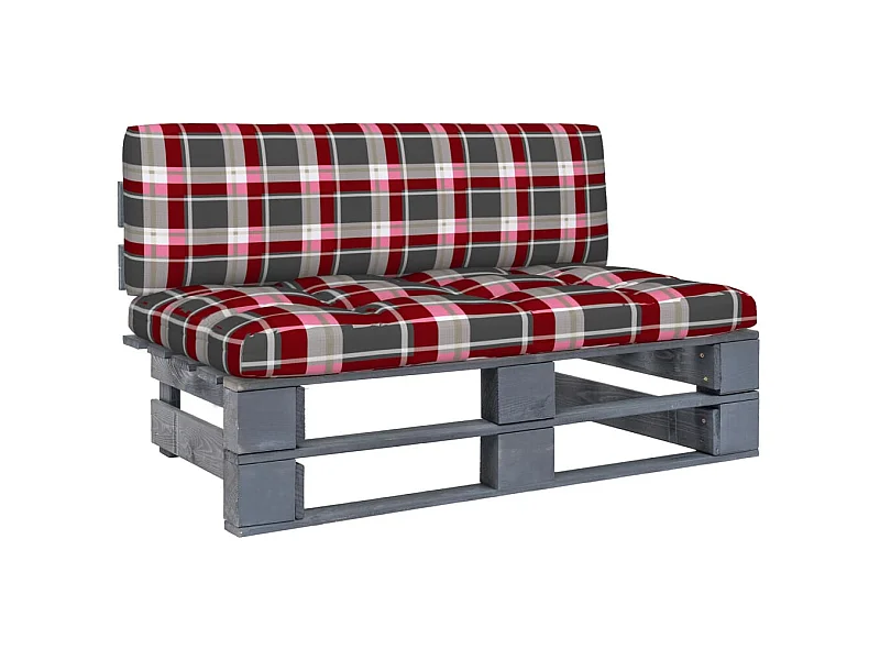 Divano centrale da giardino in pallet Grigio Legno di pino impregnato