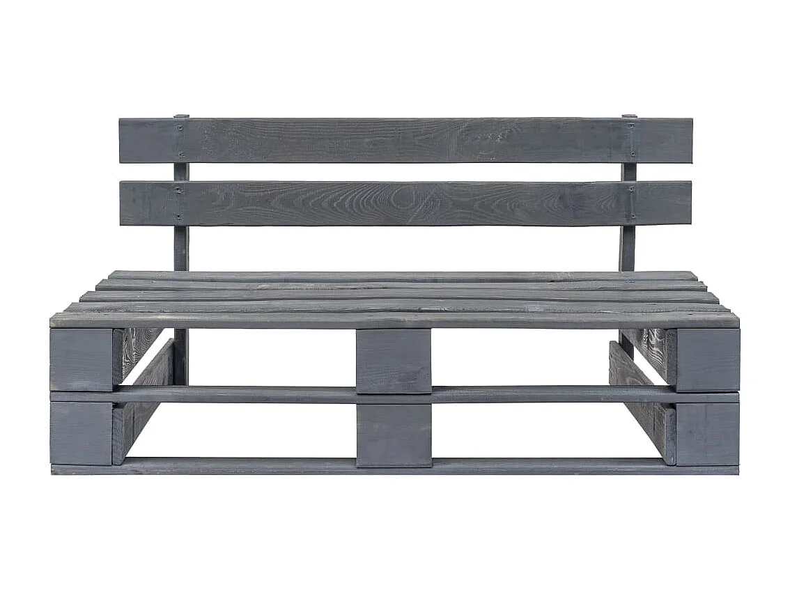 Divano centrale da giardino in pallet Grigio Legno di pino impregnato