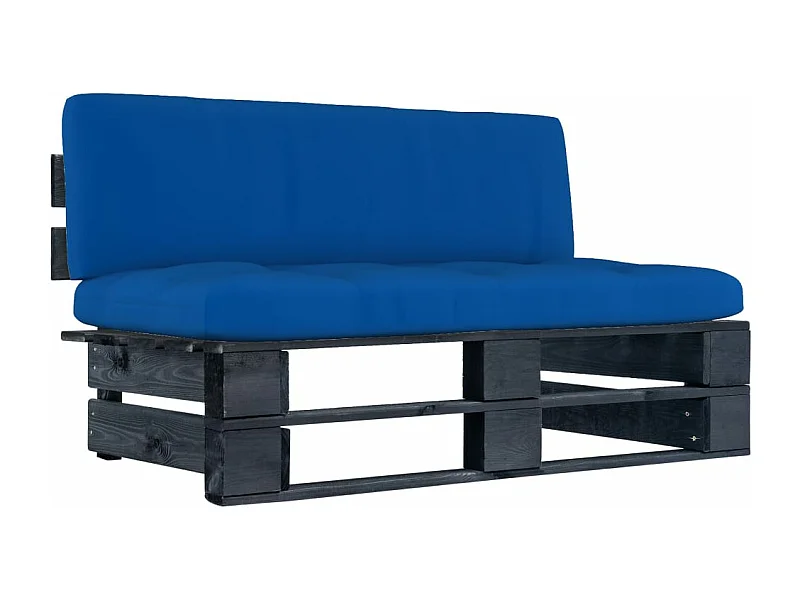 Sofá central preto palete de jardim madeira de pinho impregnada