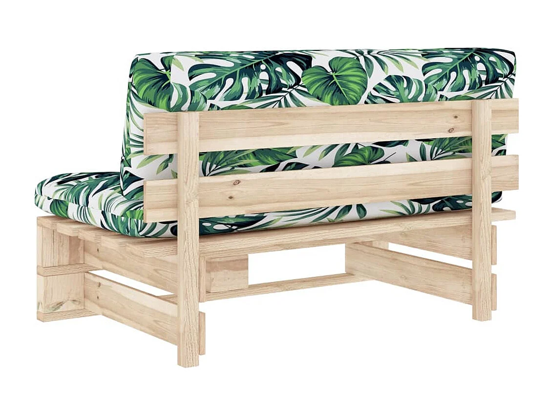 Canapé central palette de jardin bois de pin imprégné