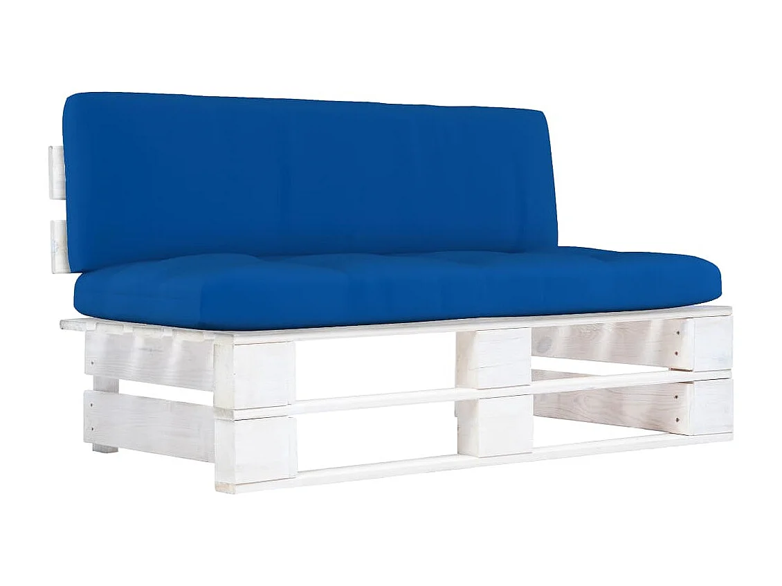 Zentrales Gartensofa aus Paletten Weiß Imprägniertes Kiefernholz