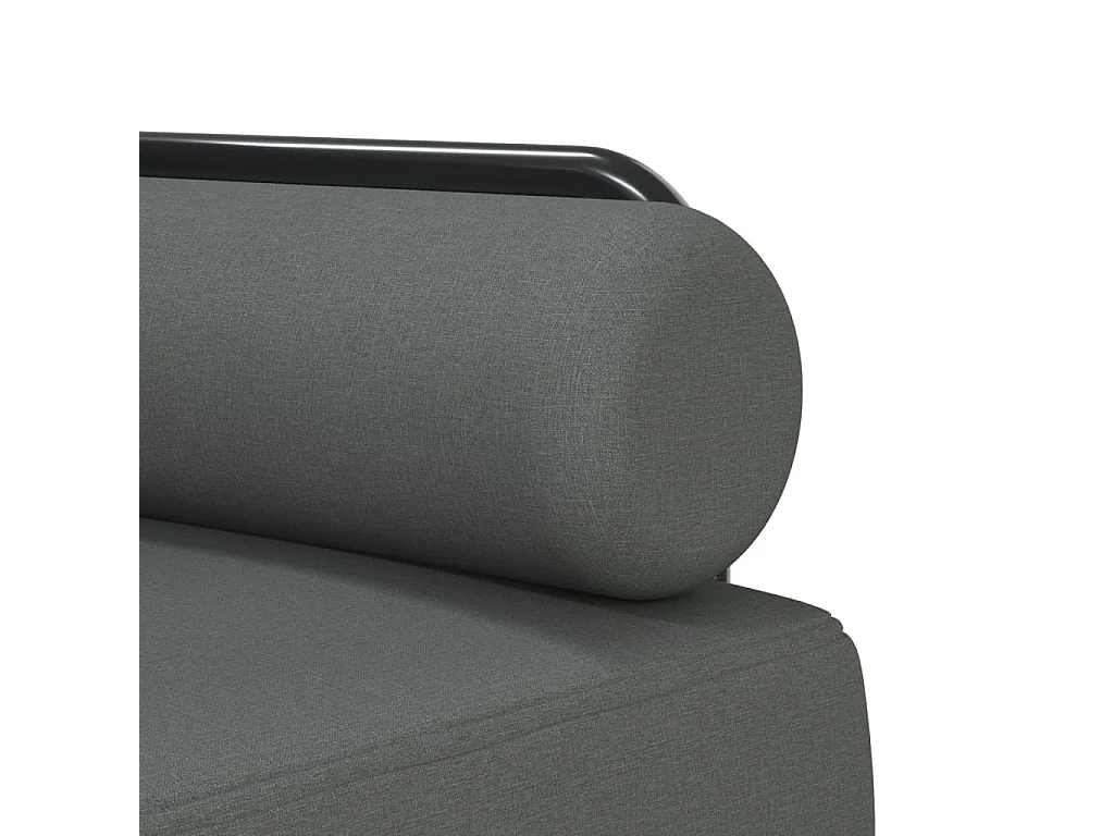 Sofá-cama em L cinza escuro 260x140x70 cm tecido