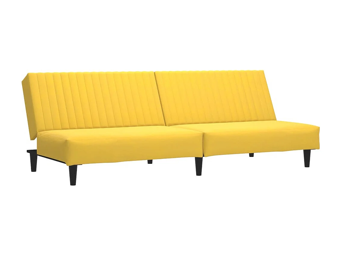 Sofá cama de 2 plazas de terciopelo amarillo