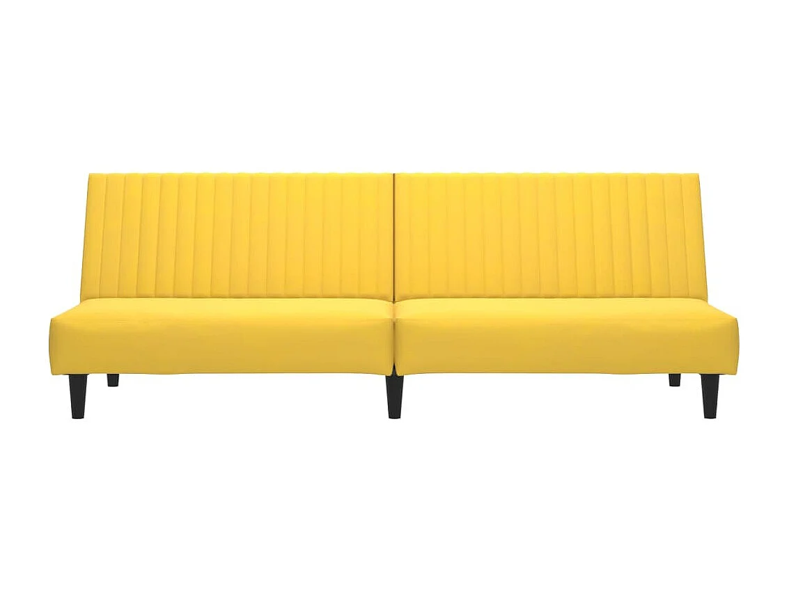 Sofá cama de 2 plazas de terciopelo amarillo