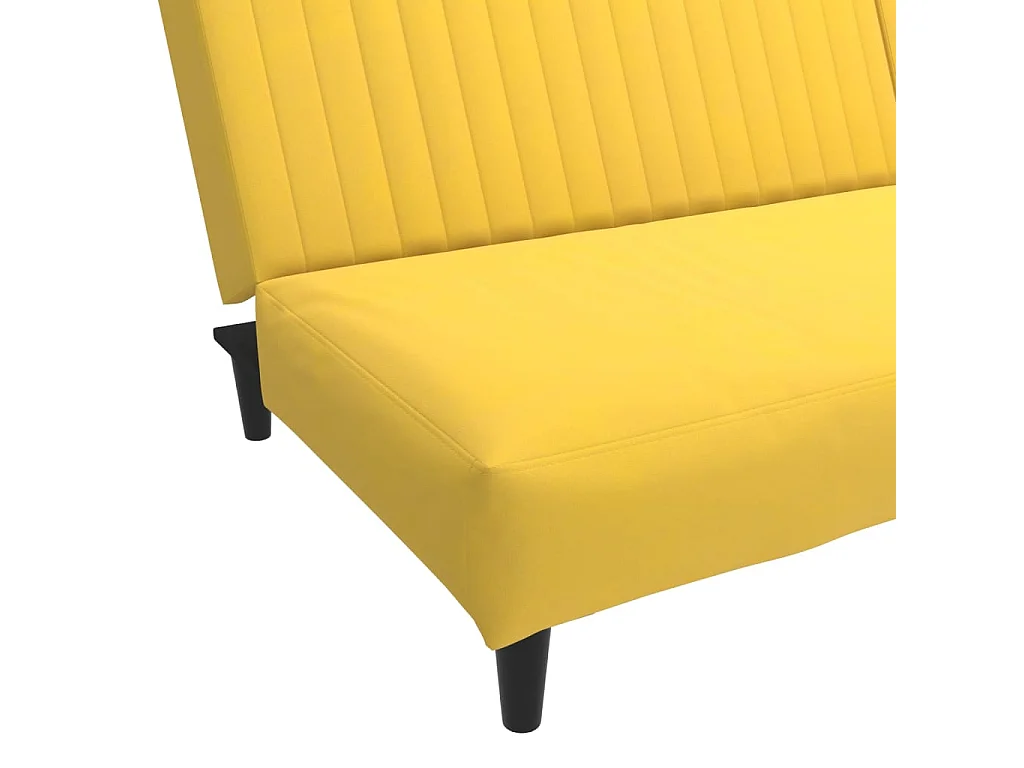 Sofá cama de 2 plazas de terciopelo amarillo