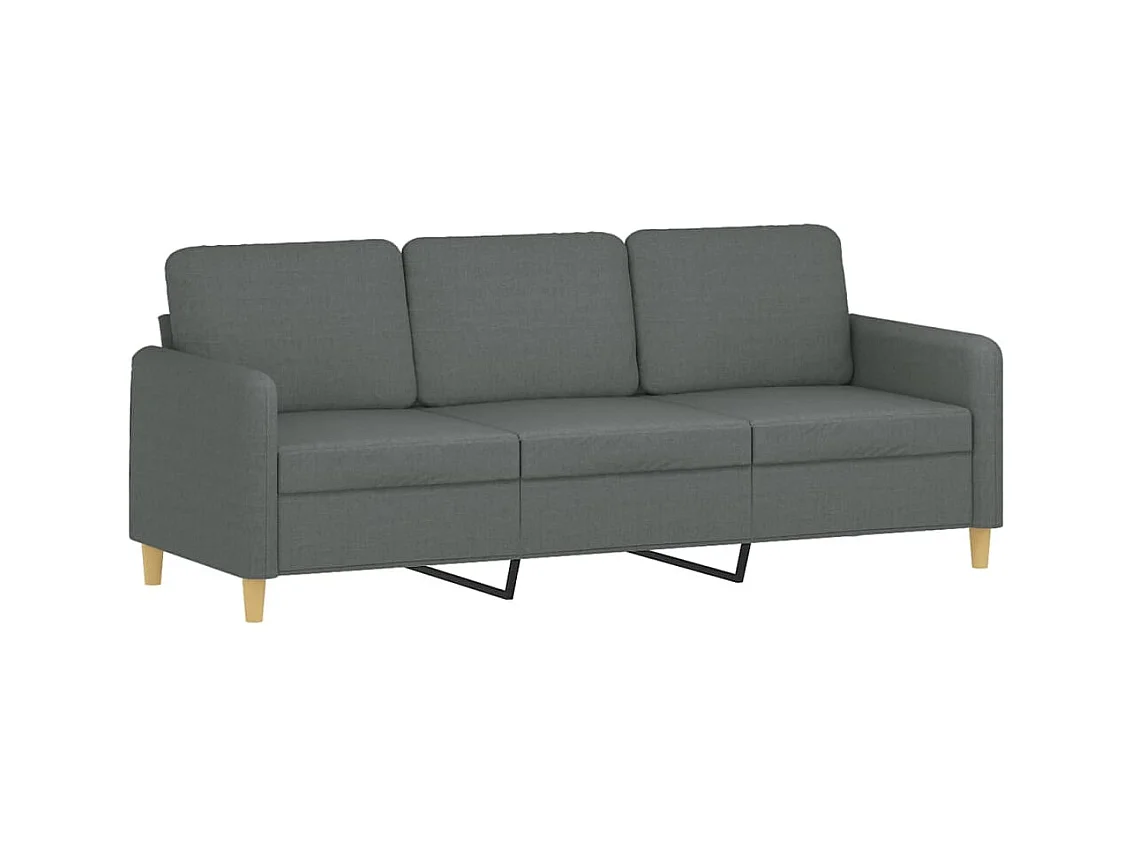 Ensemble de canapés 3 pcs avec coussins Gris foncé Tissu