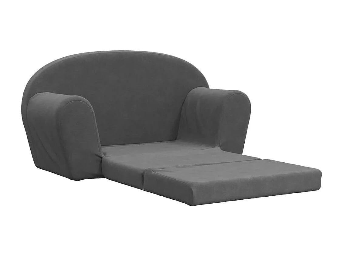 Canapé-lit pour enfants 2 places anthracite peluche douce
