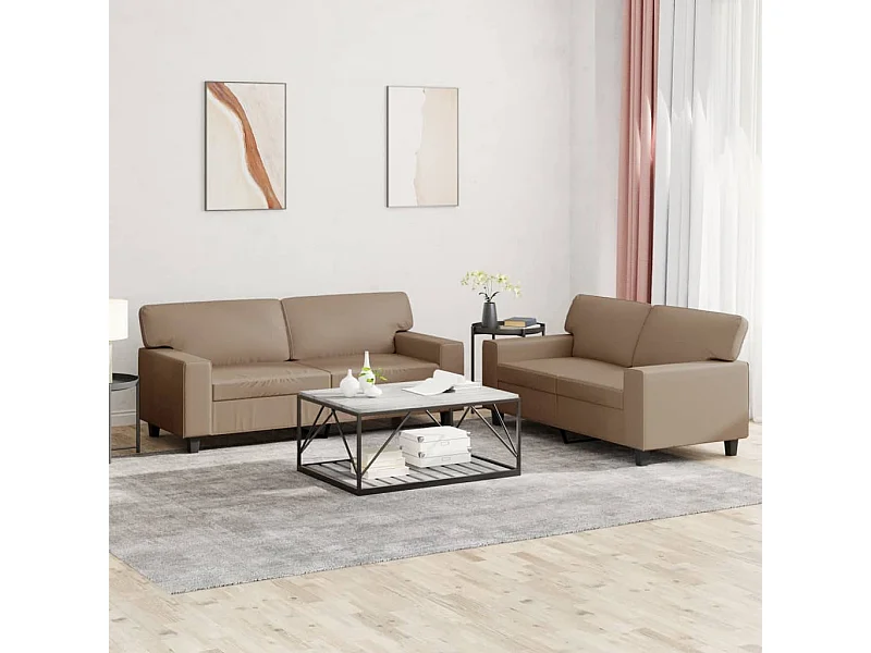 2 stuks cappuccino imitatieleren bankstel