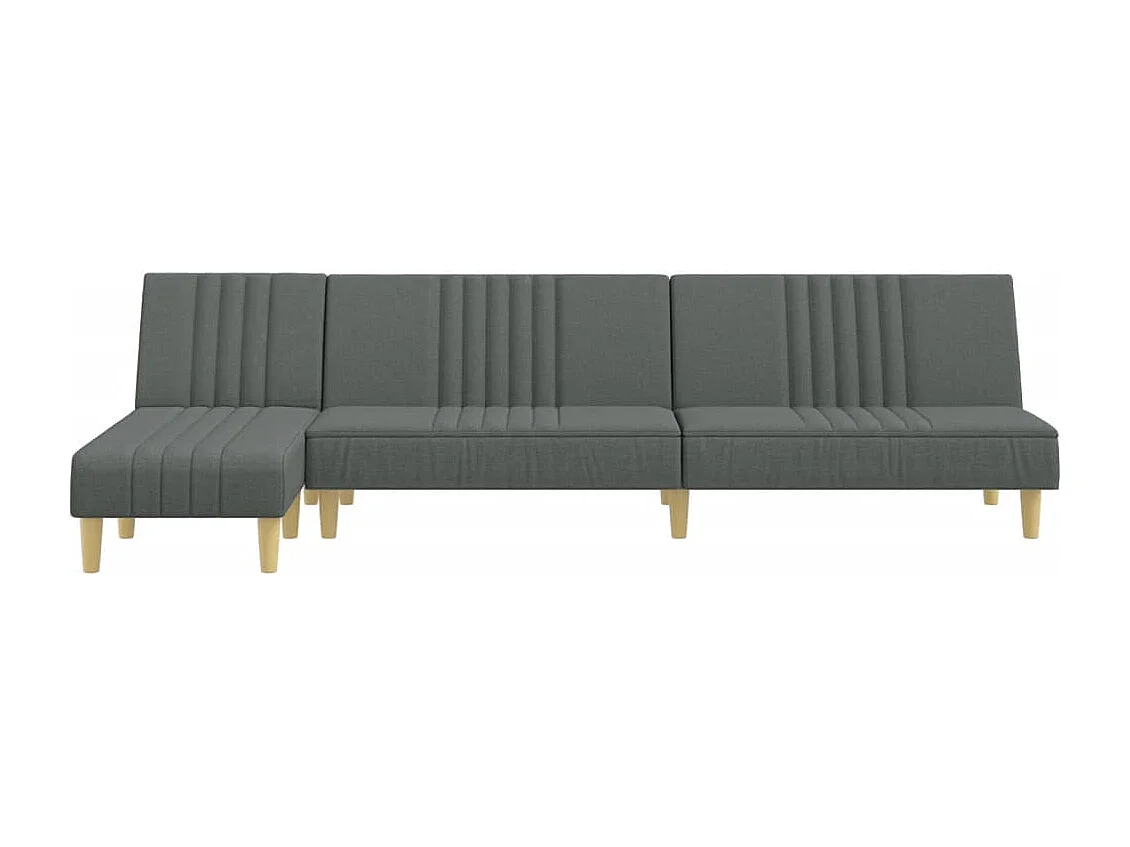 Divano letto a L grigio scuro 255x140x70 cm tessuto