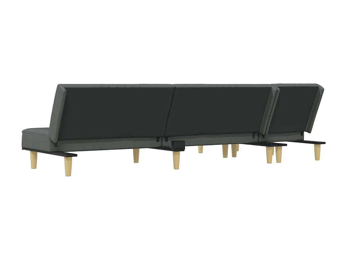 Divano letto a L grigio scuro 255x140x70 cm tessuto