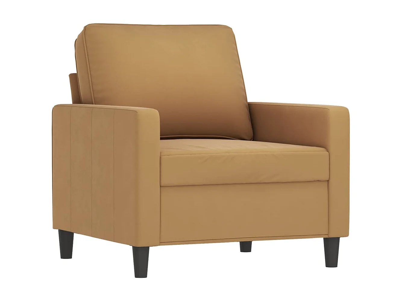 3-teiliges Sofa-Set mit braunen Samtkissen