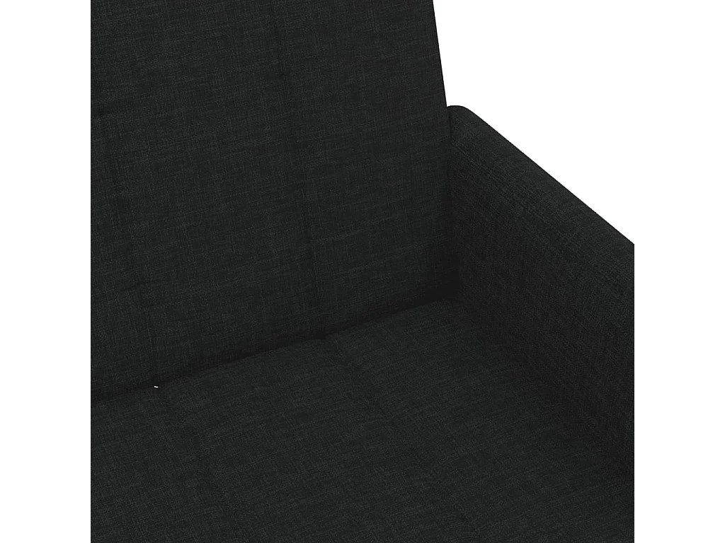 Sofá cama 2 plazas con reposapiés tela negra