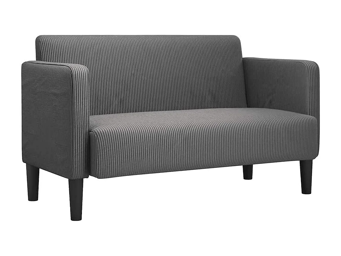 Canapé causeuse gris foncé 109 cm tissu velours c?telé