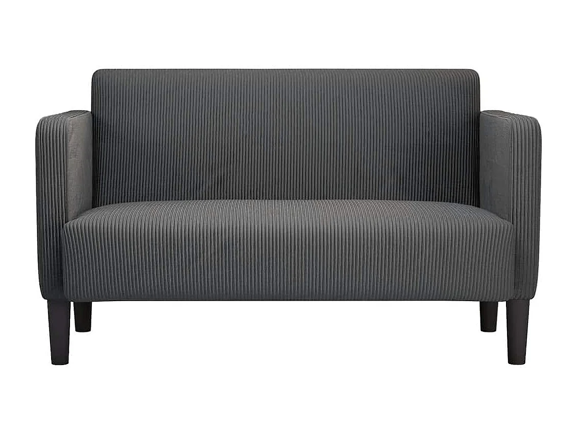 Canapé causeuse gris foncé 109 cm tissu velours c?telé