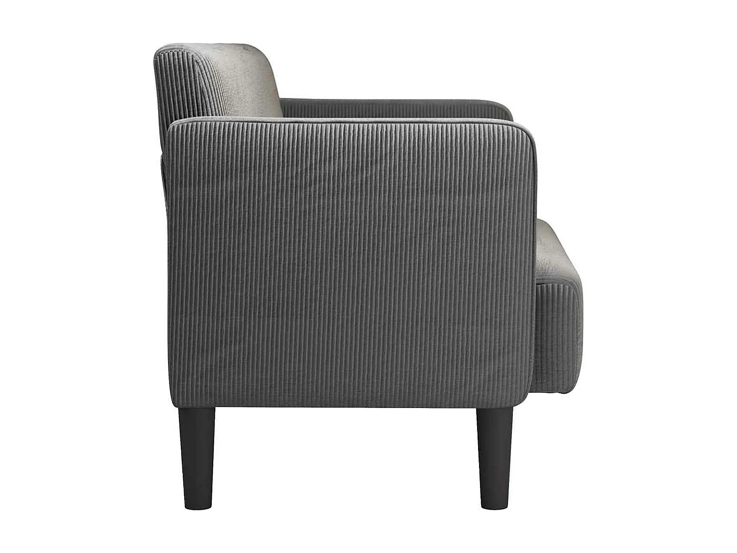 Canapé causeuse gris foncé 109 cm tissu velours c?telé