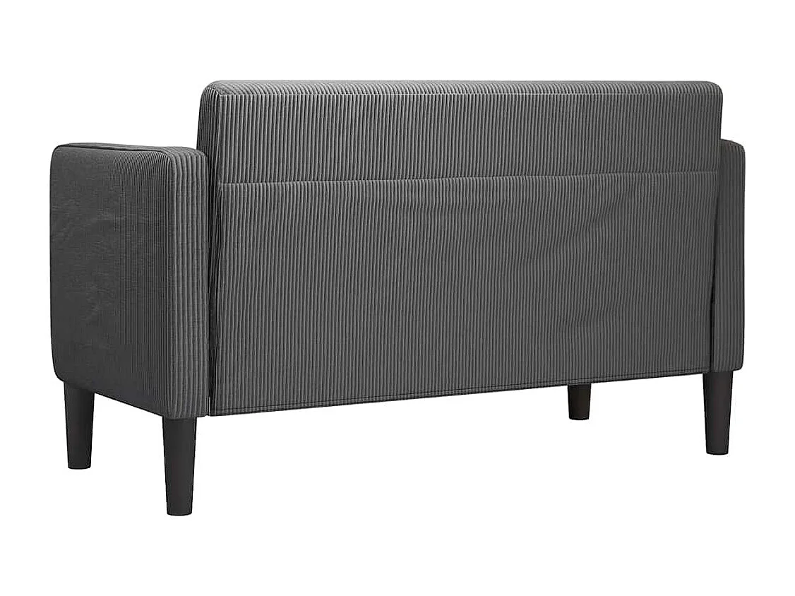 Canapé causeuse gris foncé 109 cm tissu velours c?telé