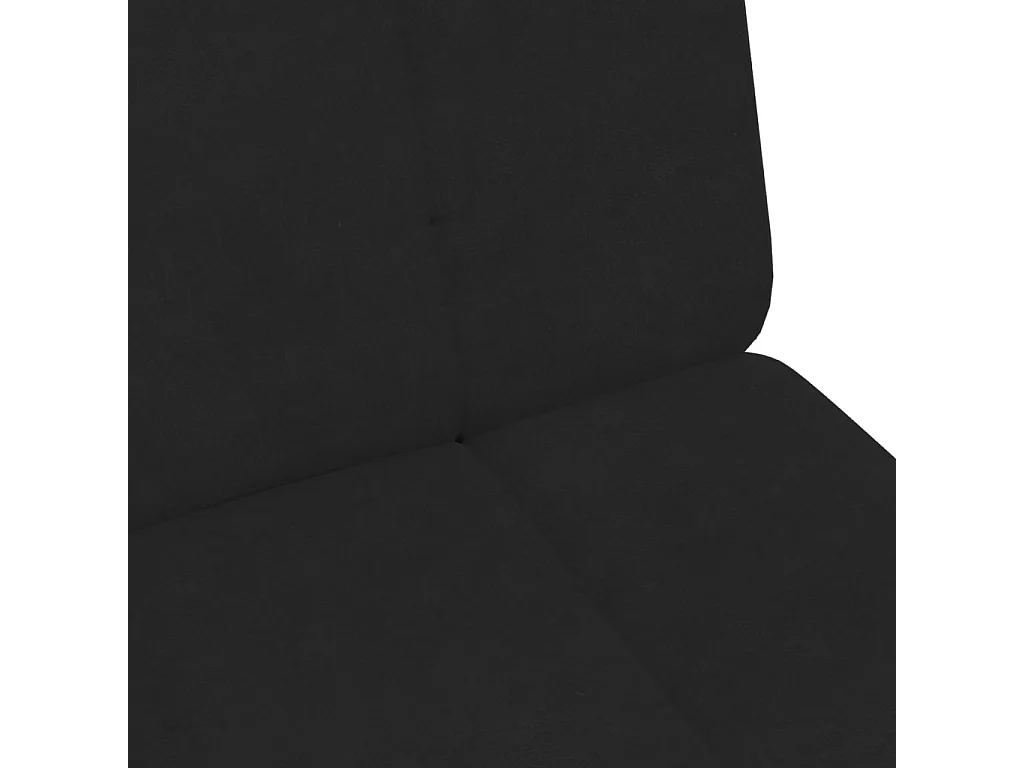 Canapé-lit à 2 places avec repose-pied noir velours